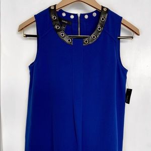 Alfani Sleeveless Top with Grommet Leather Collar
